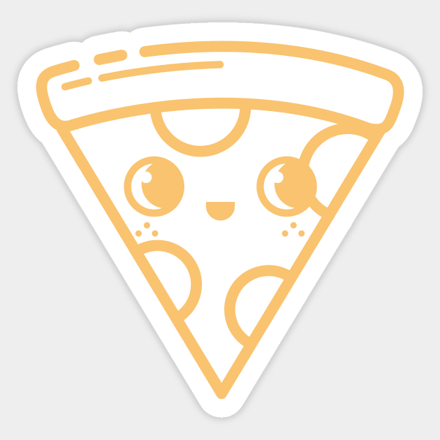 Kawaii Pizza Icon Yellow Sticker by InkyArt